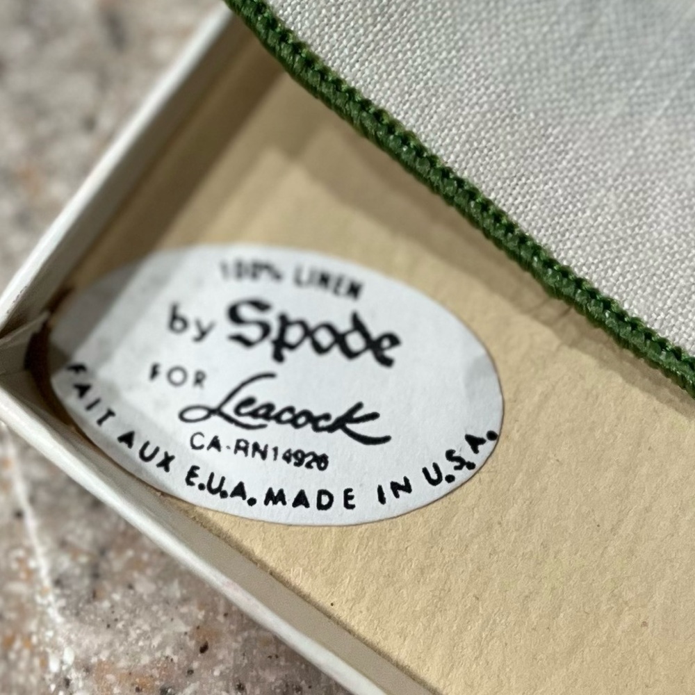 Vintage set of 8 linen cocktail napkins by Spode - Picture 5 of 6
